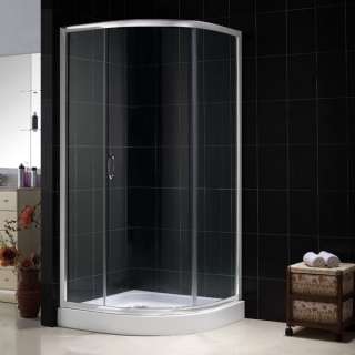   DREAMLINE SPARKLE 1/4 GLASS SLIDING ROUND CORNER SHOWER DOOR FRAMELESS