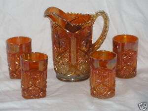 Imperial Marigold Star and File 5pc. Water Set Stunning  