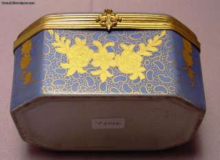 Antique Sevres Porcelain Gilt Metal Box With Cherubs  