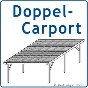 Doppelcarport   Carport aus Holz 600 x 500 cm Bausatz 5900236680012 