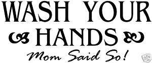 Wash your hands quote Vinyl Sticker Decal wall Decor  