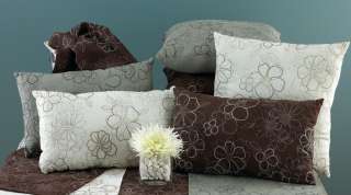 Wind Flower Cord Embroidered Decorative Throw Pillow 12x20, 18   3 