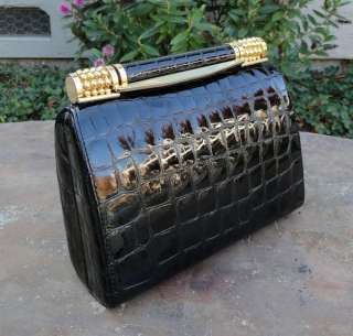 RODO Embossed Black Patent Leather Evening Purse Handbag Shoulder Bag 