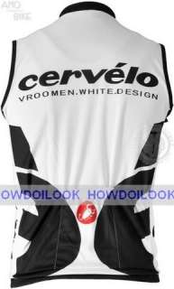 CERVELO BLACK WHITE TEAM CYCLING VEST JERSEY SLEEVELESS BIKE SHIRT 