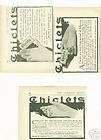 Lot of 1907 CHICLETS Chewing Gum Vintage Ads
