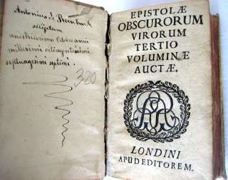 Epistolae Obscurorum Virorum   Dunkelmännerbrief 1619  