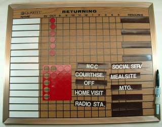 Quartet Magnetic Employee In/Out Board Wood Grain 15 Na  