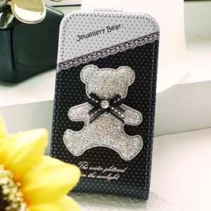 Silver Bear Flip Skin Case Cover For Apple iPhone4 case  