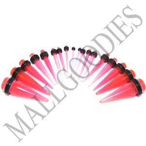 V037 Clear Pink Stretchers Tapers Expenders 0 00G Gauge  