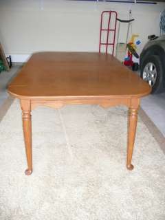 Vintage Ethan Allen solid maple dining table 2 leaves shipping 