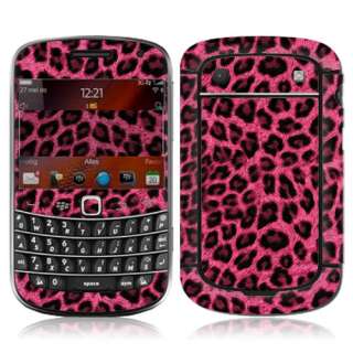 Blackberry Bold 9900 Vinyl Skin Sticker Leopard Pink Gray Brown Purple 