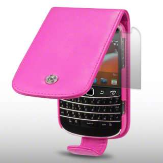 PU LEATHER FLIP CASE FOR BLACKBERRY 9900 + LCD GUARD  