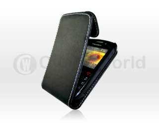 BLACK/WHITE KNIT LEATHER CASE FOR BLACKBERRY 9300 CURVE  