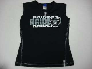 Women ~XLG Reebok Oakland Raiders Football Vest Shirt Jersey NFL tee 