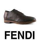 Fendi men lace up shoes in Dark Brown Lambskin Size UK 10   EU 44