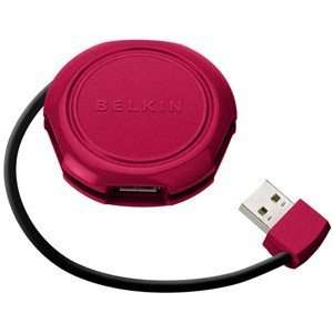  Belkin F4U006 RED 4 port Travel USB Hub. 4PORT COMPACT 