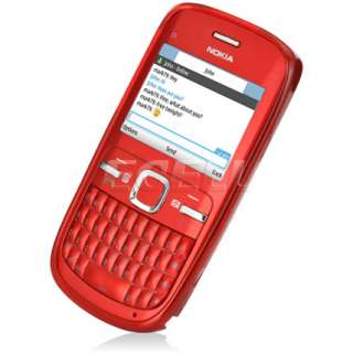 Ecell Style Range   Circles Rubber Silicone Skin for Nokia C3   Red
