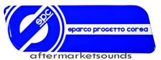 This Sparco Progetto Corsa racing emblem sticker has an adhesive back 