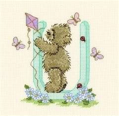 Popcorn Bear Alphabet Letter U (Cross Stitch Kit)  