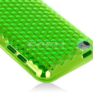 GREEN DIAMOND SILICONE GEL CASE FOR iPOD TOUCH 4 4G  