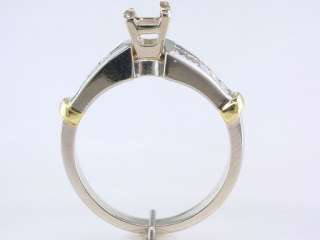   Diamond .50ct Platinum & 18K Yellow Gold Engagement Ring Semi Mount