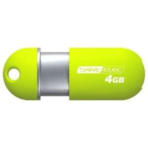  Dane Elec 4GB Capless USB Drive Green   DA Z04GCA A 
