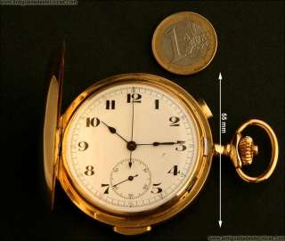 Beautiful Quarter Repeater Pocket Watch. 18 K Gold. Chronometer. Circa 