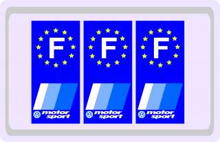   VW Motorsport Volkswagen Sticker Plaque immatriculation