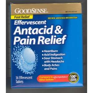 GoodSense Effervescent Antacid & Pain Relief 36 Tablets 