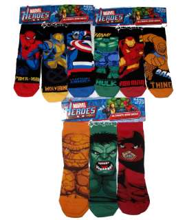 Pairs Boys Marvel Avengers XMen Socks Shoe Sizes 9 6  