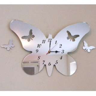 Acrylic BUTTERFLY LITTLE WINGS Mirror Clocks  