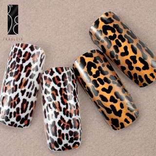   8style option Stickers foil ongles gel tip patch vernis leopard 