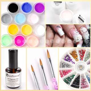   KIT PROF A ONGLES RESINE ACRYLIQUE PINCEAU STRASS ETC