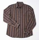 290 COSTUME NATIONAL Black and Brown Stripe Cotton Dress Shirt 50/M 