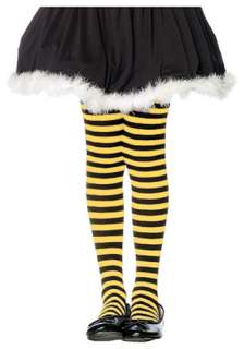 Kids Black and Yellow Striped Tights   Bumble Bee Costume Accessory