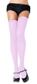 Light Pink Opaque Thigh Highs   Stockings and Tights