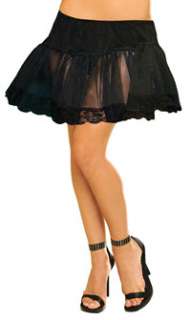 Plus Size Black Petticoat With Lace Trim   Crinolines and Slips