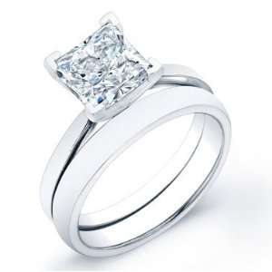  2 Carat princess cut solitaire diamond engagement ring and 