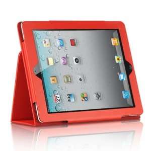  Red Apple iPad 2 Stand Cover Pouch Case Cover With Sleep 