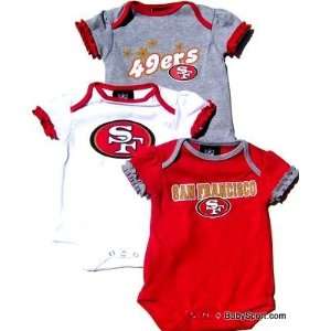  NEWBORN Baby Infant San Francisco 49ers 3pk Girl Onesies 