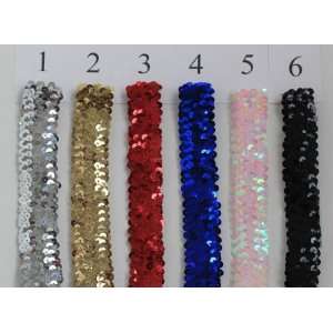   SEQUIN Headbands in 6 Colors Gold, Silver, Red, Blue, White and Black
