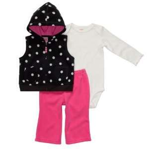   , Bodysuit and Pant Set   Black/White/Pink Polka Dot (6 Months) Baby