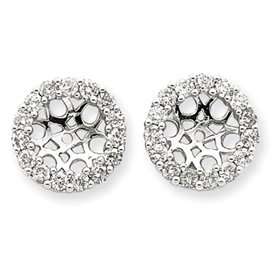  14k White Gold Diamond Earrings Jackets   JewelryWeb 
