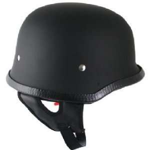   Outlaw German Style Matte Black Half Face Helmet XL 