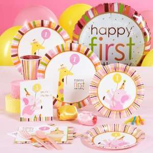  Lets Party By CEG Sweet Safari Pink 1st Birthday Standard 
