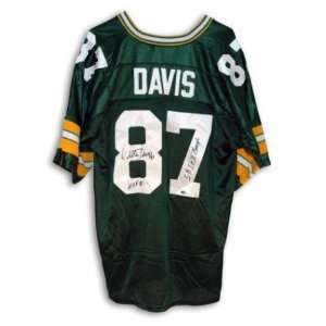   Davis Signed Packers Throwback Jersey Inscribed 