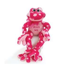   Polka Dot Valentines Day Plush Frog Stuffed Animal Gift   Kiss Me