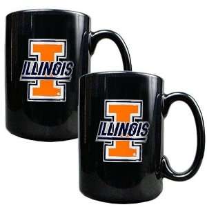 Illinois Fighting Illini NCAA 2pc Coffee Mug Set  Sports 