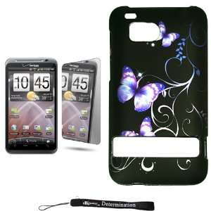  Purple Butterfly Design on Black Cover / 2 Piece Snap On 