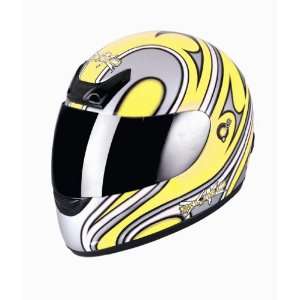  Syko Orbit Street Helmet Yellow/ Gun metal/ Silver Medium 